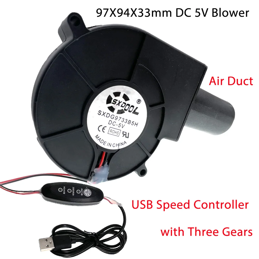 DC 5V USB Speed-Regulating Blower BBQ Wood Stove Outdoor Mobile Portable  with Small Turbine Air Collecting Duct - AliExpress