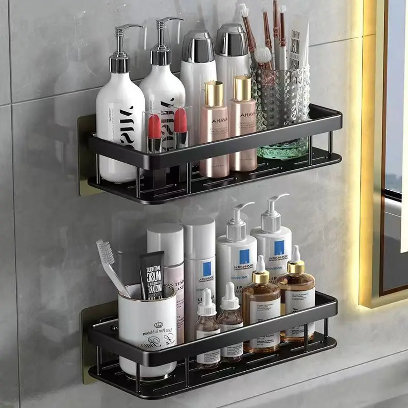 Kitchen Shelf Space Aluminum Drill-Free Storage Shelf Spices Cleaning Tools Storage Placement Kitchen Accessories kitchen storage rack kitchen organizer spice storage shelf kitchen organizer rack