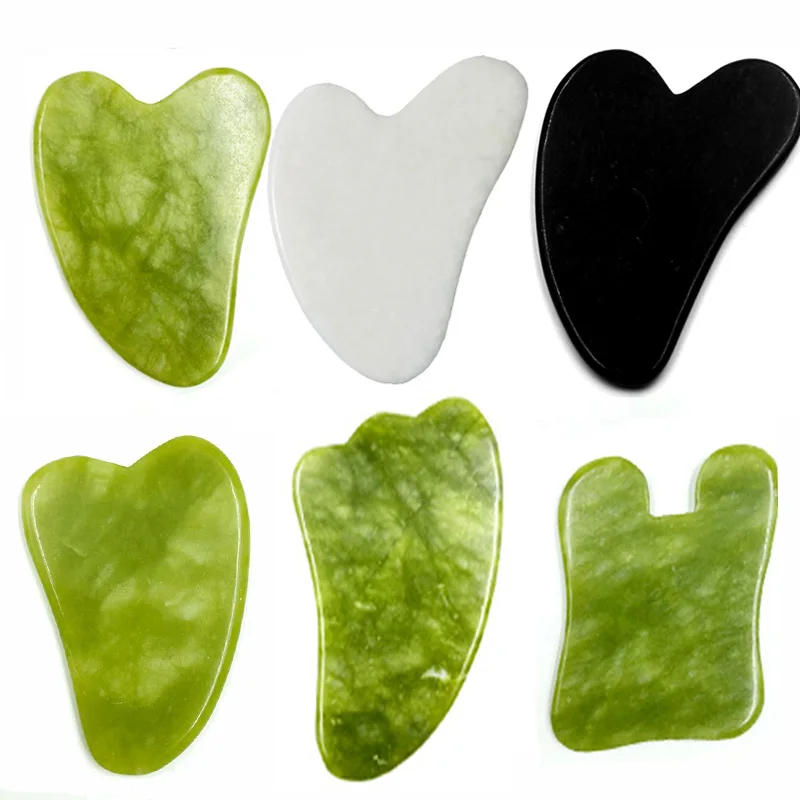 Gua Sha Massage Natural Stone Jade Gua Sha Masajeador Facial Board Acupoint Eye Care Spa Face Massager Tool Massaggio Visage