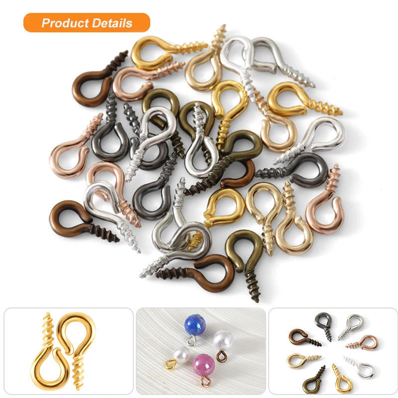 200Pcs Eye Pins Jewelry Findings Eye Pins 16mm Iron Eye Pins for