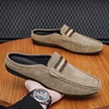 Lefu Shoes Men's Lightweight Bean Shoes Summer One Step Push lazy Breathable Casual Half Support Slippers for men 1