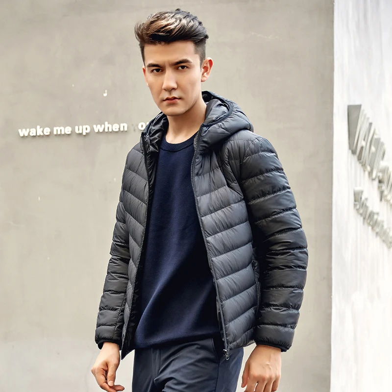 Chericom Spring Men's Down Jacket Lightweight Padded Jacket Duck Down Warm Versatile Puffer Solid Waterproof Coat 279503