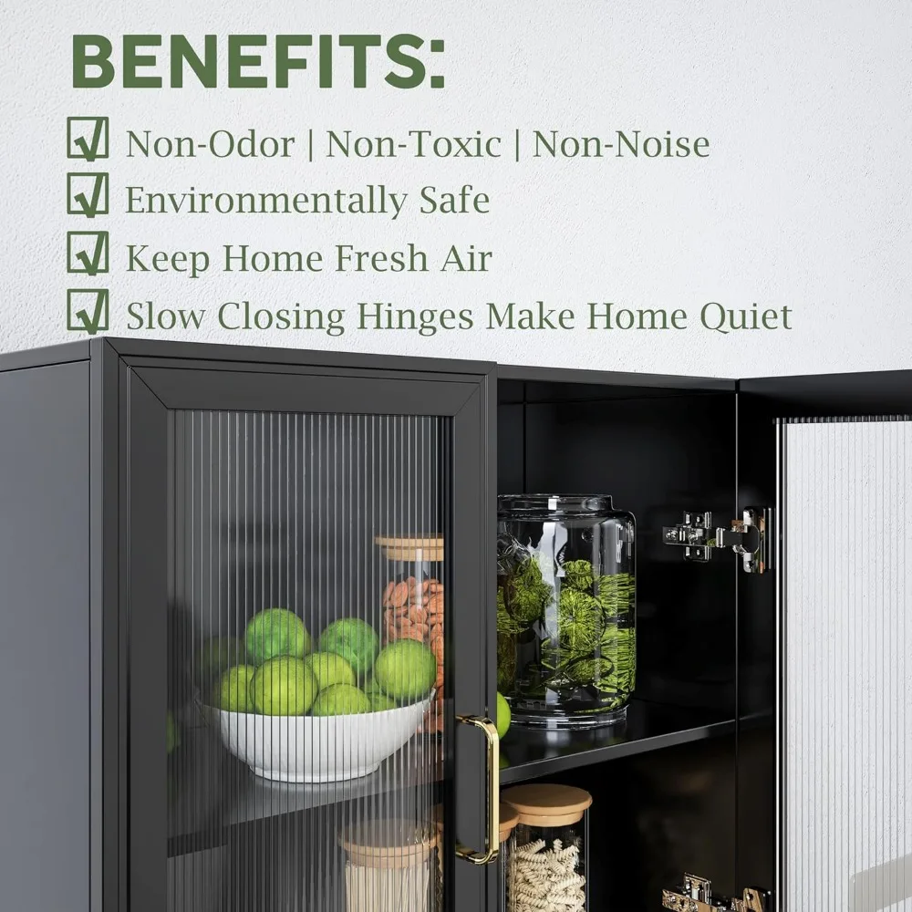 71" Laundry Room Wall Cabinet Set with Acrylic Glass Doors & Adjustable Shelf 5