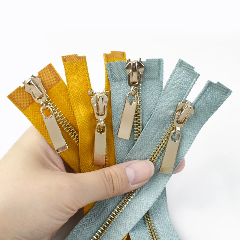 Meetee 80/100/120cm Double Slider 5# Metal Zipper for Jacket Coat Sewing  Zippers Repair Kits DIY Clothing Auto Lock Zip Closure