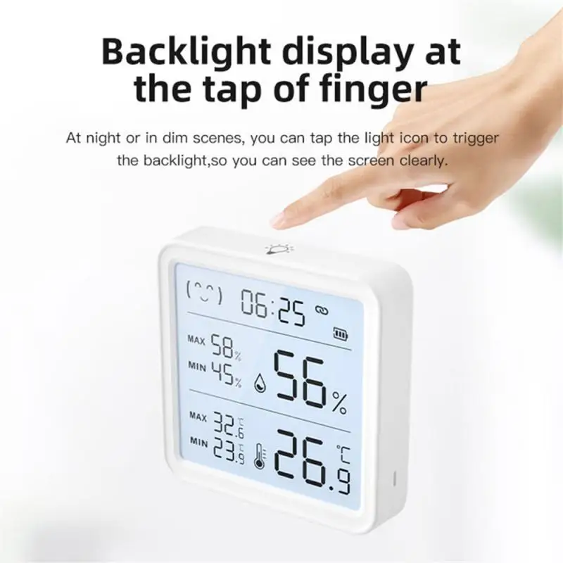 

Tuya Temperature Humidity Sensor with Backlight Compatible with APP Remote Control Thermometer Hygrometer