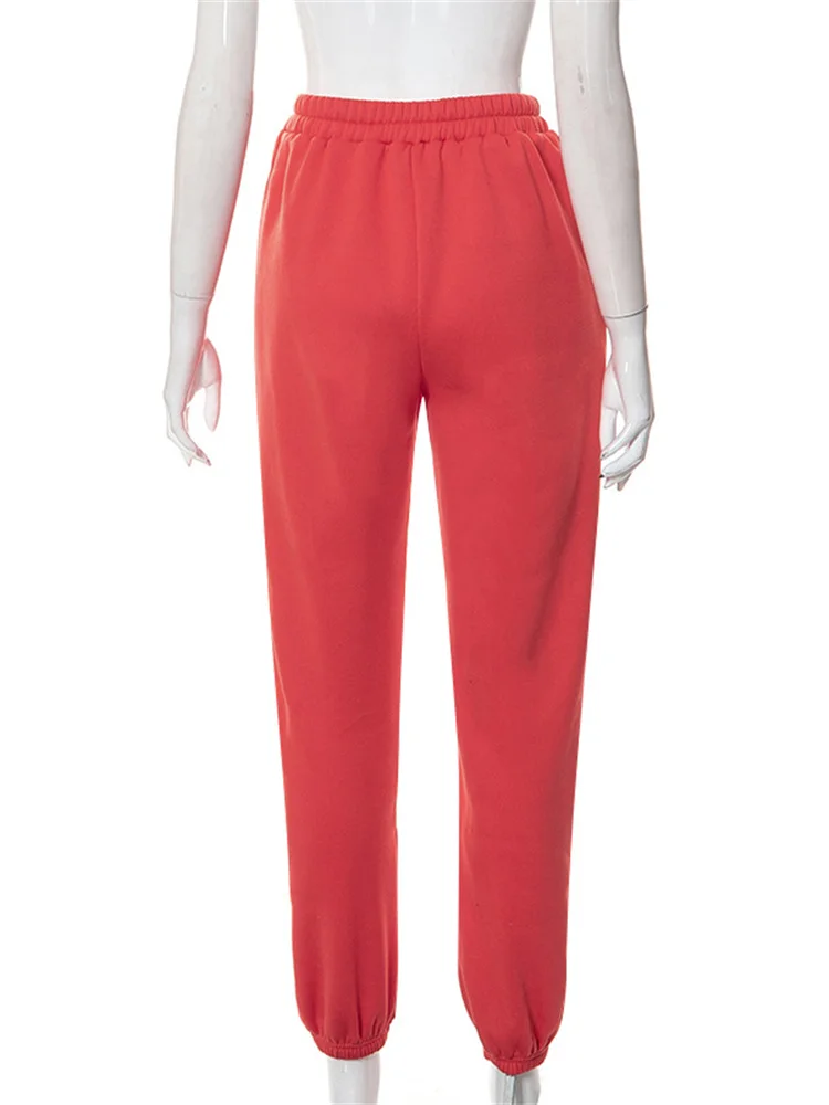 Fall Fashion Women Streetwear Sweatpants High Waist Print Pants Women