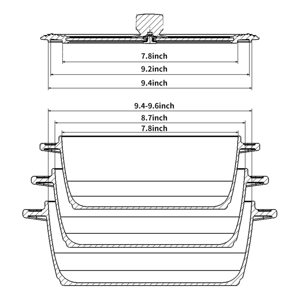Tempered Strainer Lid for Cooking Pot Soup Pot Heat Resistant Rim Glass Universal Pan Pour Water Microwave Safe Fit 8-9.5in