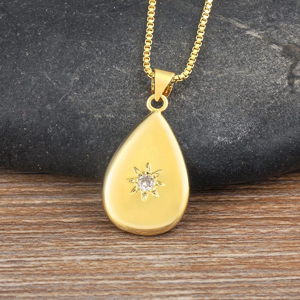 【Hei】droplet pendant necklace〜水の雫のネックレス★韓国発 K10 プチ ダイヤ しずく ネックレス / 10K Petit Diamond