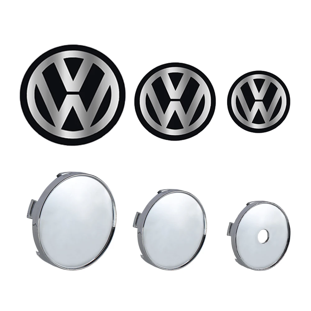 Car Wheel Center Hub Caps 4PCS 60MM 63MM 68MM for Volkswagen VW GTI R Golf Polo Tiguan Passat
