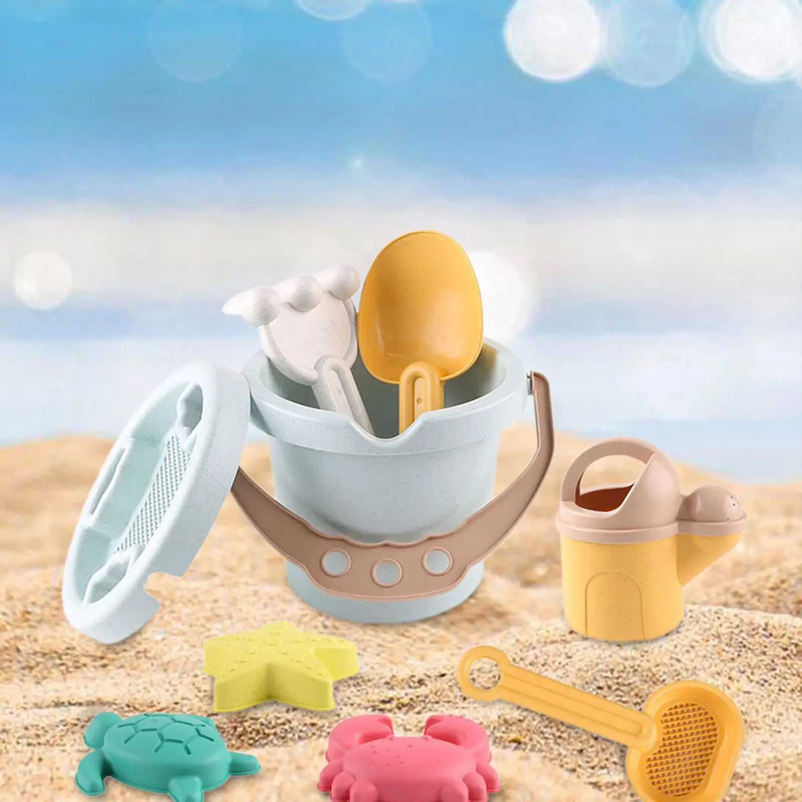 9Pcs Beach Toys Sand Set Montessori Early Educational Sand Casting Building