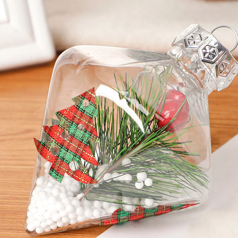 

8 Pcs Transparent Plastic Ball Empty Christmas Decorations Xmas Tree Pendant Balls Round Ornaments