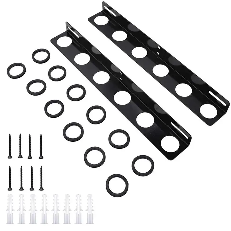 

Landscape Trailer Rack 6-Tool Landscape Truck Trailer Rack 2pcs Landscaping Shovel Holder with Rubber Grommets Mounting Hardware
