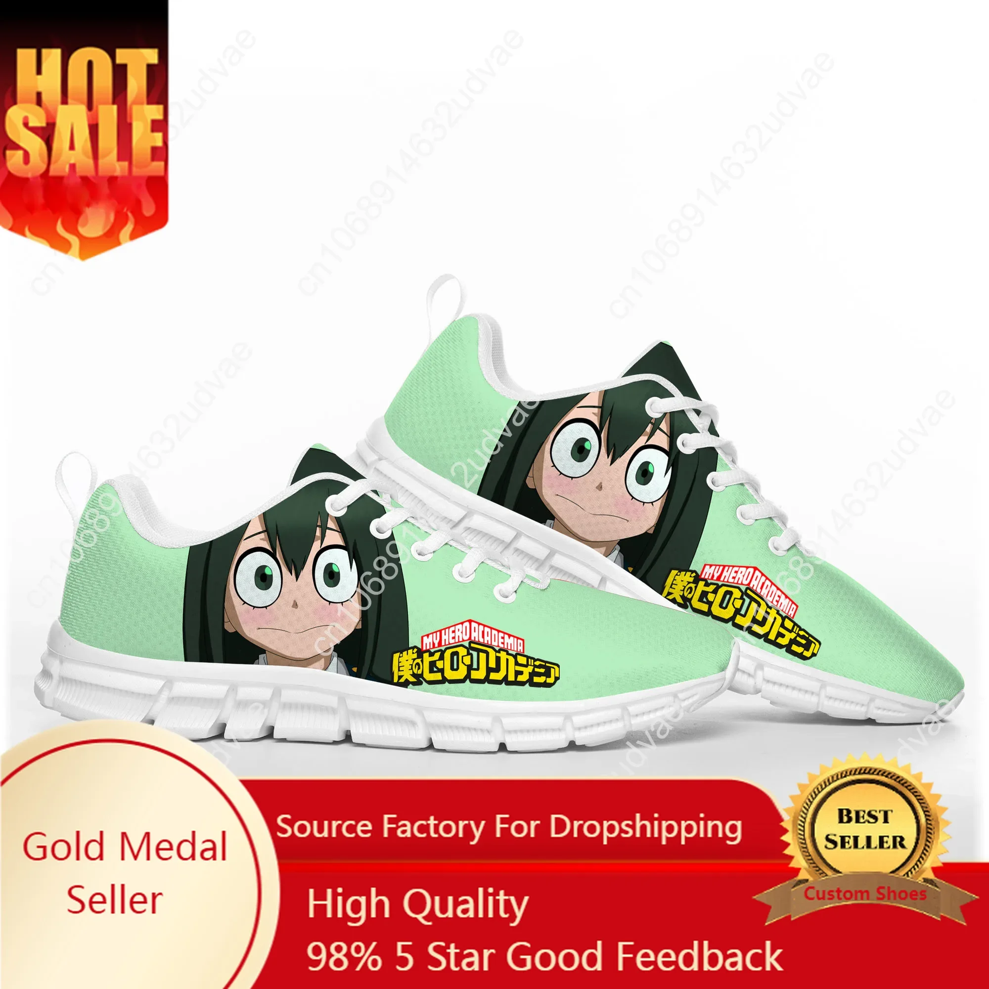 

Asui Tsuyu My Hero Academia Sports Shoes Mens Womens Teenager Kids Children Sneakers Casual Custom High Quality Couple Shoes