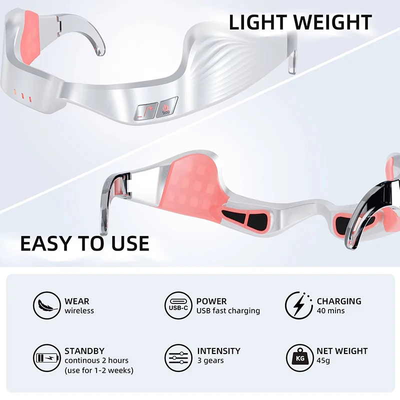 3D Eye Lifting Massager Red Light Therapy Eyes Relief Eye Fatigue Massage Eye Muscle Relaxation Beauty Tool Remove Dark Circles