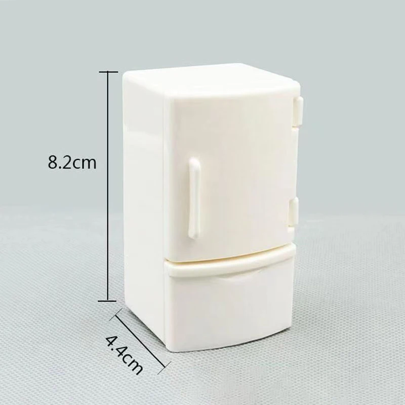 1:12 Mini Dollhouse White Refrigerator With Food Set Kitchen Toys Miniature Furniture Fridge Decorations For Kids Gift 6