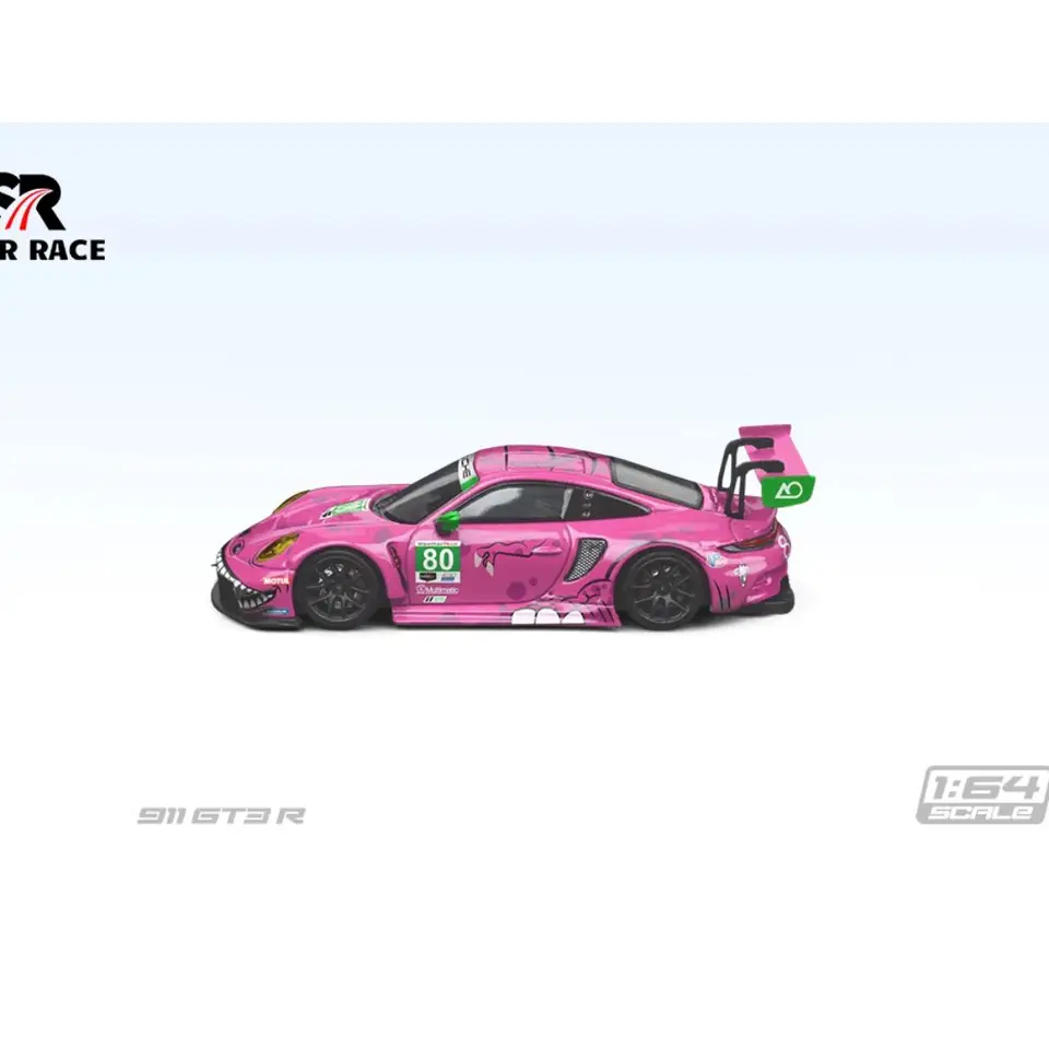 SR Limited rare 1:64 STAR RACE 911 GT3 Tyrannosaurus Green/Pink