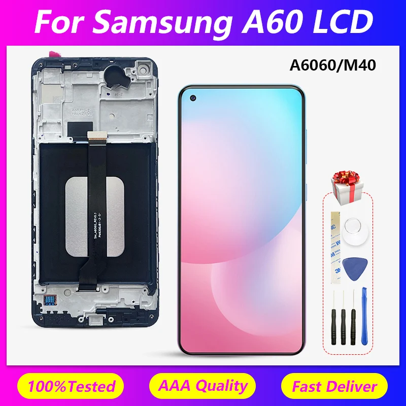 Assemblage d'écran avec écran LCD intégré à l'intérieur et à l'extérieur, pour Samsung Galaxy A60, A6060 M40