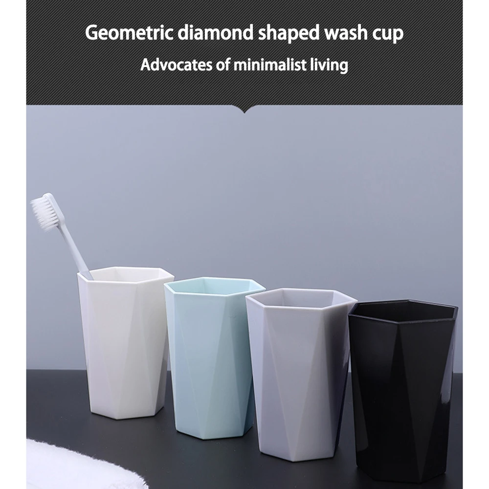 Diamond Pattern Mouthwash Cup 300ml Bathroom Toothbrush Holder_voghion.com