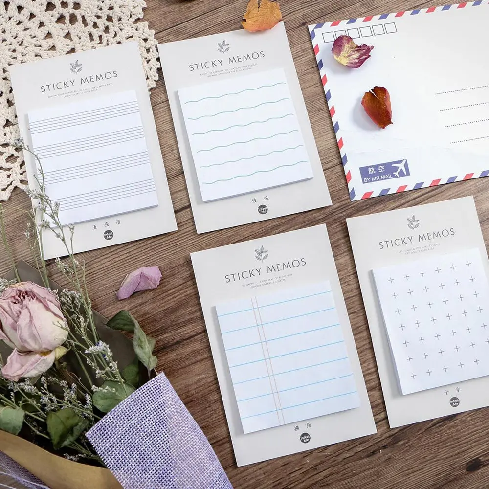 30Sheets Grid Stripe Memo Pad Cute Paper Scrapbooking Decoration Office