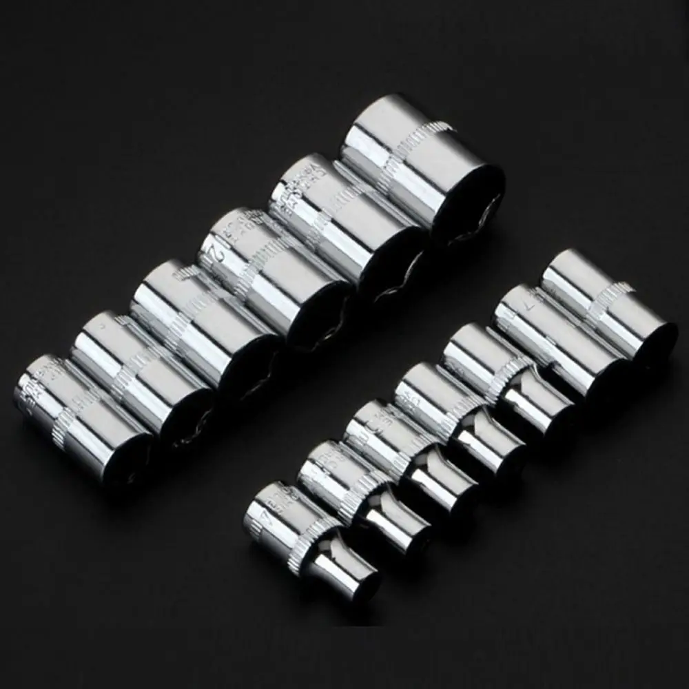 1 Stück neu für Ratschen drehmoments chl üssel Sechs kant buchse 1/4 "6,35mm Kopf Handwerkzeug metrische Schlüssel hülse 4-14mm Doppel end antriebs buchse – Detail 25