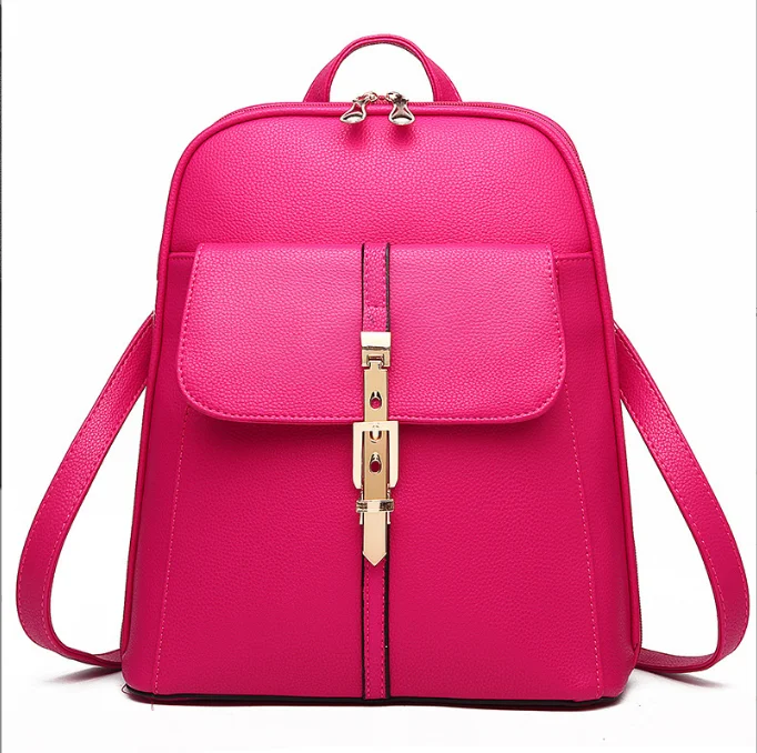 

2023 Women Casual Backpack PU Backpack Female Fashion Ladies Shoulder Bag