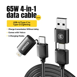 Essager 4 - in - 1 65W USB - C to Lightning & Type - C Fast Charging Cable for 0.3M (65W 4 in 1 black)