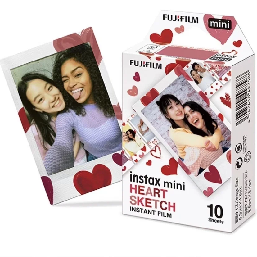 10/20/30/50Sheets Fujifilm Instax Mini Film Paper Heart Sketch Instax Film For Mini 12/11/9/8/7/90/40 Instant Camera