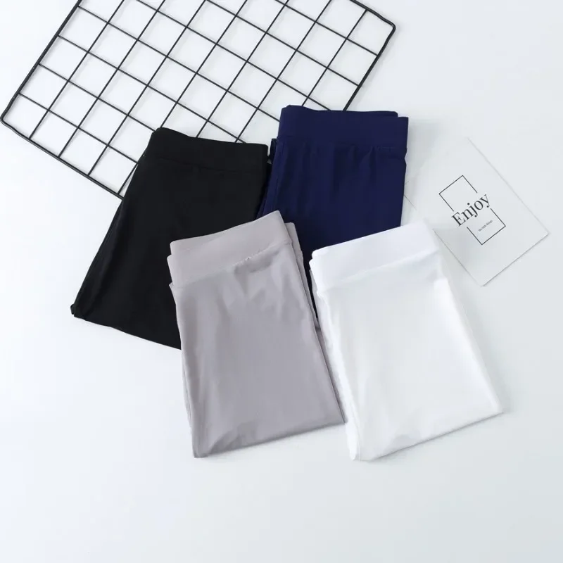 Summer Ice Silk Leggings Women Nylon Thin Style Leggings High Waist Stretchy Pencil Pants Sports Casul Big Size Leggings 4