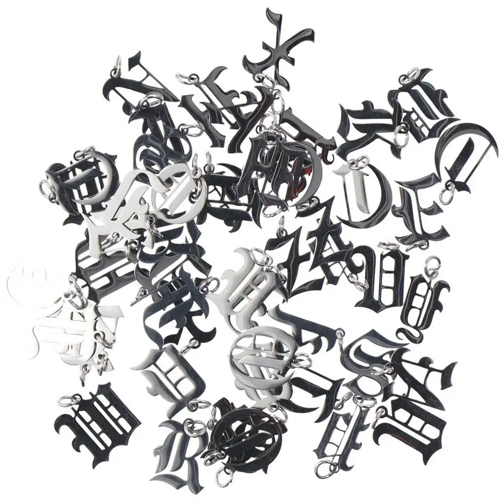

stainless steel Metal Letter Pendants silver Alphabet Letter Charms Letter Pendants Alphabet Handmade Crafts Lovers