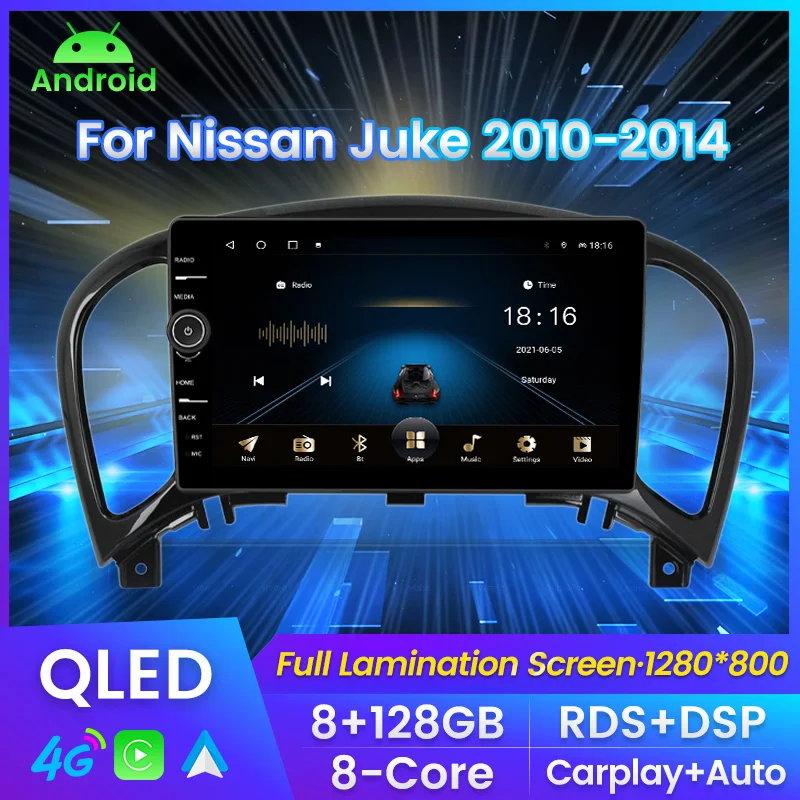 

QLED Screen Car Radio For Nissan Juke 2010 - 2014 Multimedia Video Player Navigation GPS For Carplay Android auto No 2din No DVD