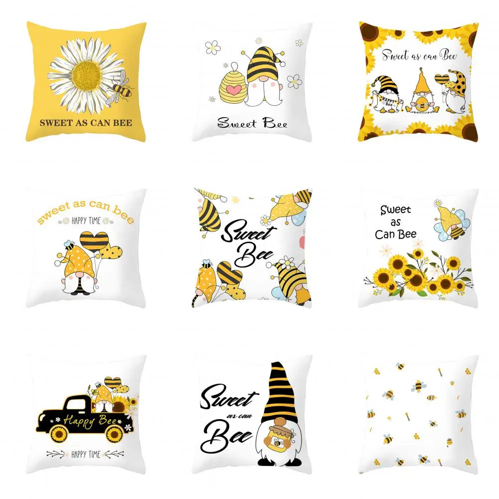 Throw Pillows Covers Pillow Case 40x40cm Bee Pillowcase Bees