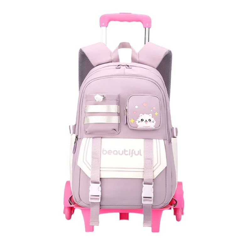 Children's Backpack School Bag For Girls School  Wheeled backpack Kids Travel Luggage Trolley Bags School Backpack with Wheels 1