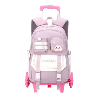 Zaino per bambini Borsa da scuola per ragazze Zaino da scuola con ruote Borse da viaggio per bambini Trolley Zaino da scuola con ruote 1