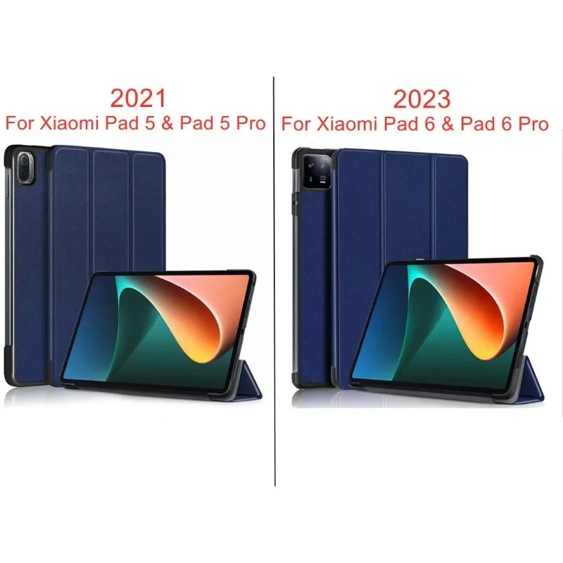 Tablet Case For Xiaomi Pad 5 Mi Pad 6/6 Pro Folding PU Leather Smart Cover Auto Wake UP