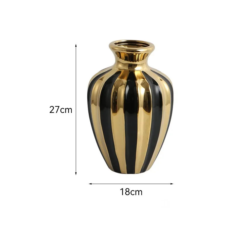 Light luxury ceramic jar creative home living room vase flower arrangement foyer decoration ceramic jar dining table decoration 6