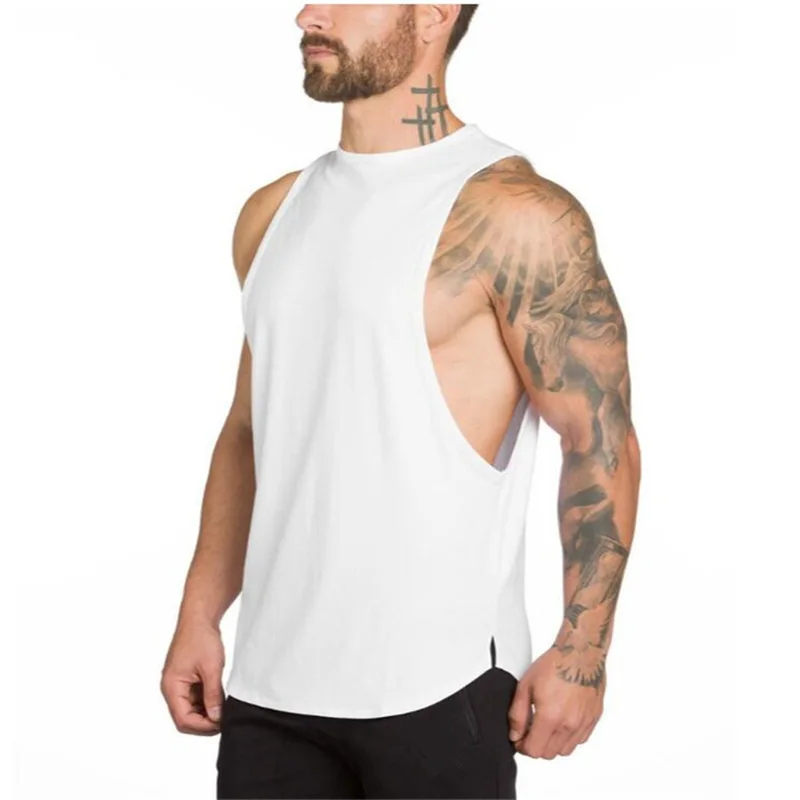 

Summer Men Casual Gym Vest Fitness Cotton Tank Top Man Basketball Sleeveless t-Shirt Bodybuilding Running Tank Top Man Clothes