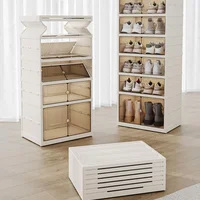 Home dust-proof shoe cabinet, no installation required, foldable transparent folding shoe box, large capacity shoe storage box 5
