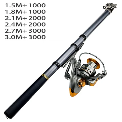 1.5m-3m Spincasting Combo Fast Rod Combo Telescopic Fishing Rod and Spinning  Fishing Reel Fishing Set Rock Fishing Rod Reel Kit - AliExpress