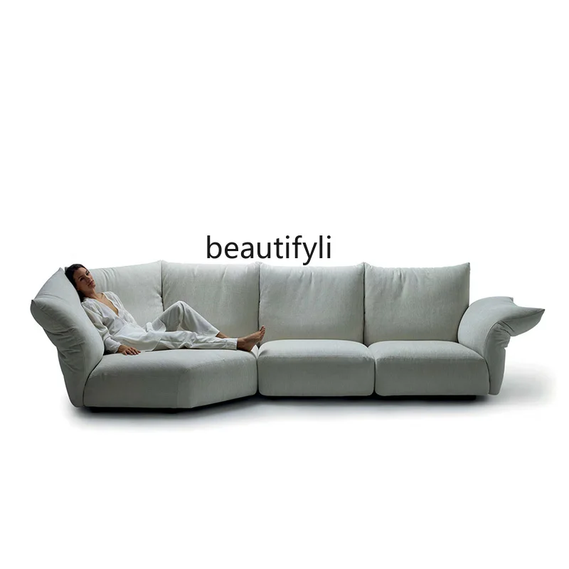 

Italian Simple Curved Petal Sofa Modern Light Luxury Fabric Living Room Art Corner Combination Chair