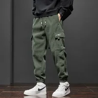 New Men's Corduroy Casual Joggers Sweatpants Spring Autumn Solid Classic Trousers Streetwear Elastic Waist Harem Cargo Pants