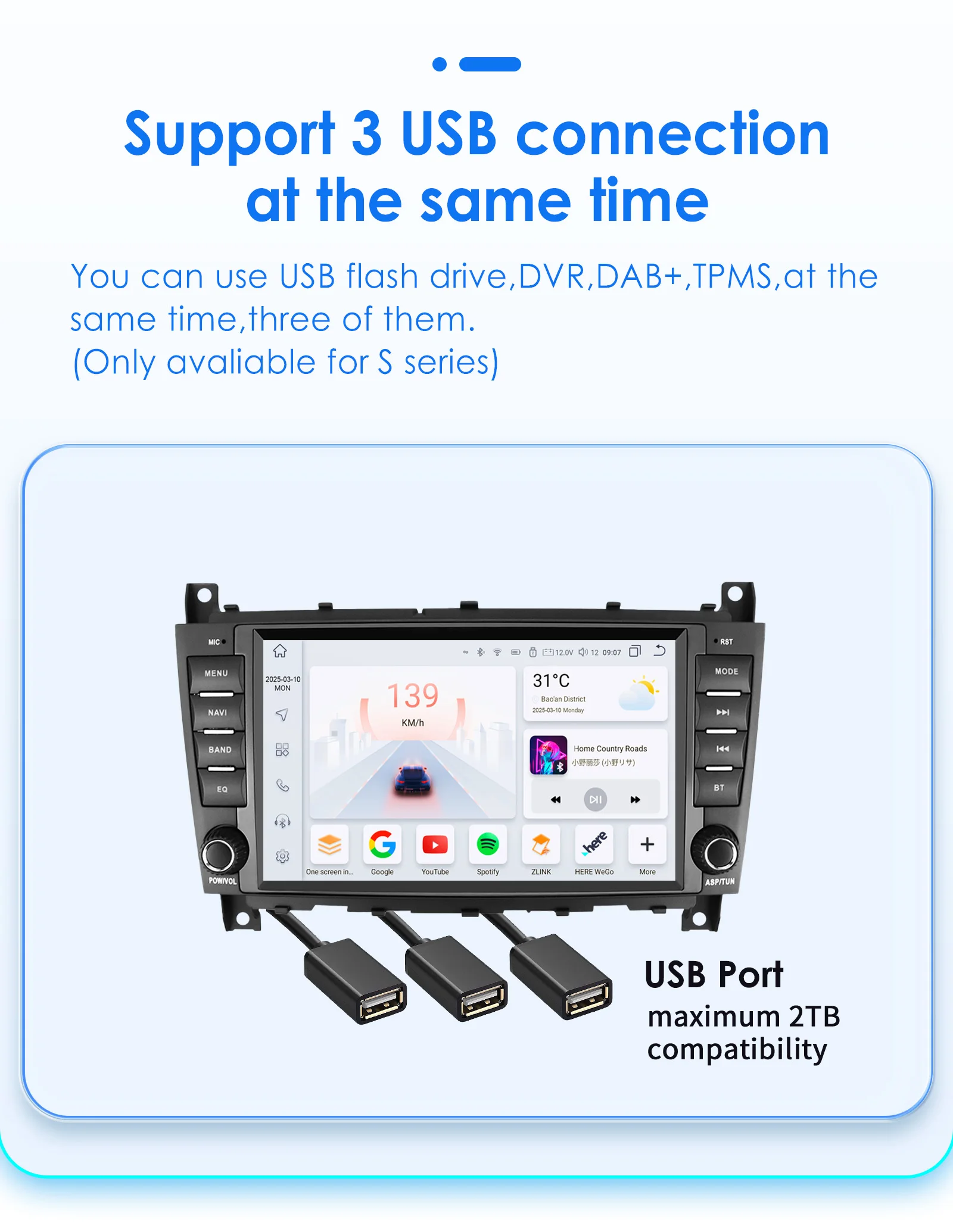 Hizpo-reproductor Multimedia para coche, Radio con Android, 8 pulgadas, Carplay, para Mercedes Benz CLC W203 C-Class C180 C200 CLK200 CLK W209, Autoradio, estéreo 4G-LTE 3
