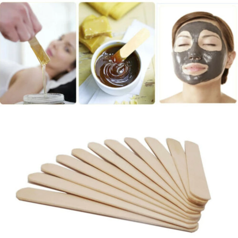 

50/100PCS Woman Wooden Body Hair Removal Sticks Wax Waxing Disposable Sticks Beauty Toiletry Kits Wood Tongue Depressor Spatula