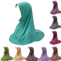 5-10 Years Kids Girls HIjab Muslim Prayer Hijabs Children Head Scarf Shawls Wrap Turban Pull On Ready Made To Wear Cap Hat Niqab