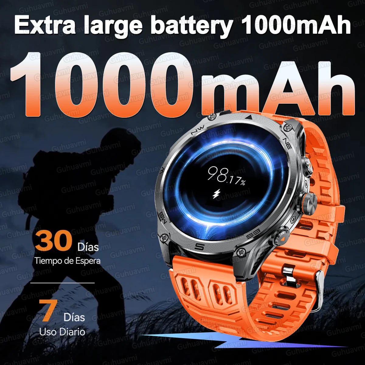 Nuovo Per Xiaomi T-Rex 3 GPS Astuto Della Vigilanza 1000mAh Batteria 170 + Modalità Sportive IP69K Bussola Impermeabile di Grado Militare Smartwatch 2025 - immagine 4