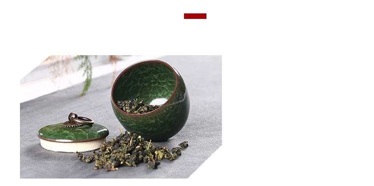 Description Picture 5 of itemIce Cracked Texture Sealed Tank Tea Caddy Storage Tank Moisture-proof Sealed Tea Canister Storage Jar and Lids Candy Pots