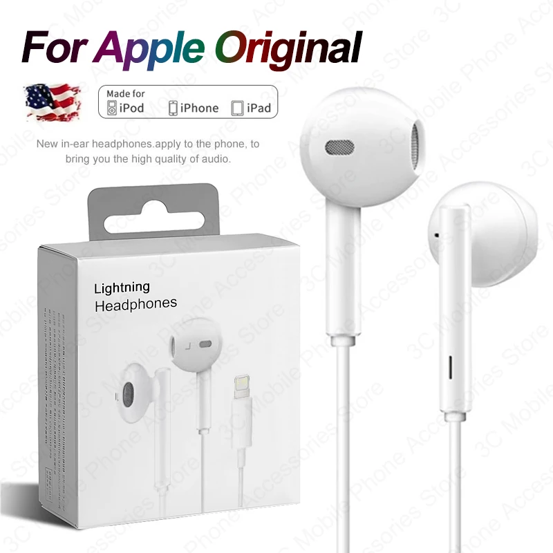

Для Apple Lightning Wired Shired Shired Microphone Hifi Stereo наушники для iPhone 14 13 12 11 Pro Max XS XS SE 3,5 мм затычки для ушей