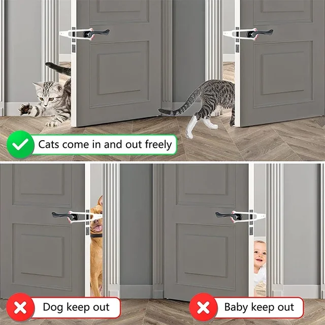 Cat Door Holder Latch Adjustable Dog Door Stopper Elastic Gate Lock Flex Latch Strap Keep Dog Out From Entering Pet Door Latch 4