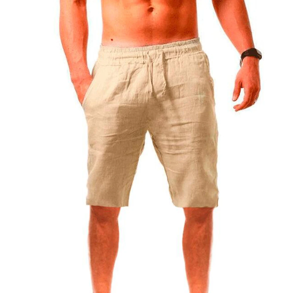 Mens Cotton Linen Summer Casual Wide Leg Pants