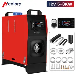 Hcalory 5KW-8KW 12V All in One Car Heater Diesel Single Hole LCD Monitor Parking Warmer For Car Truck Bus Boat RV Air Heater