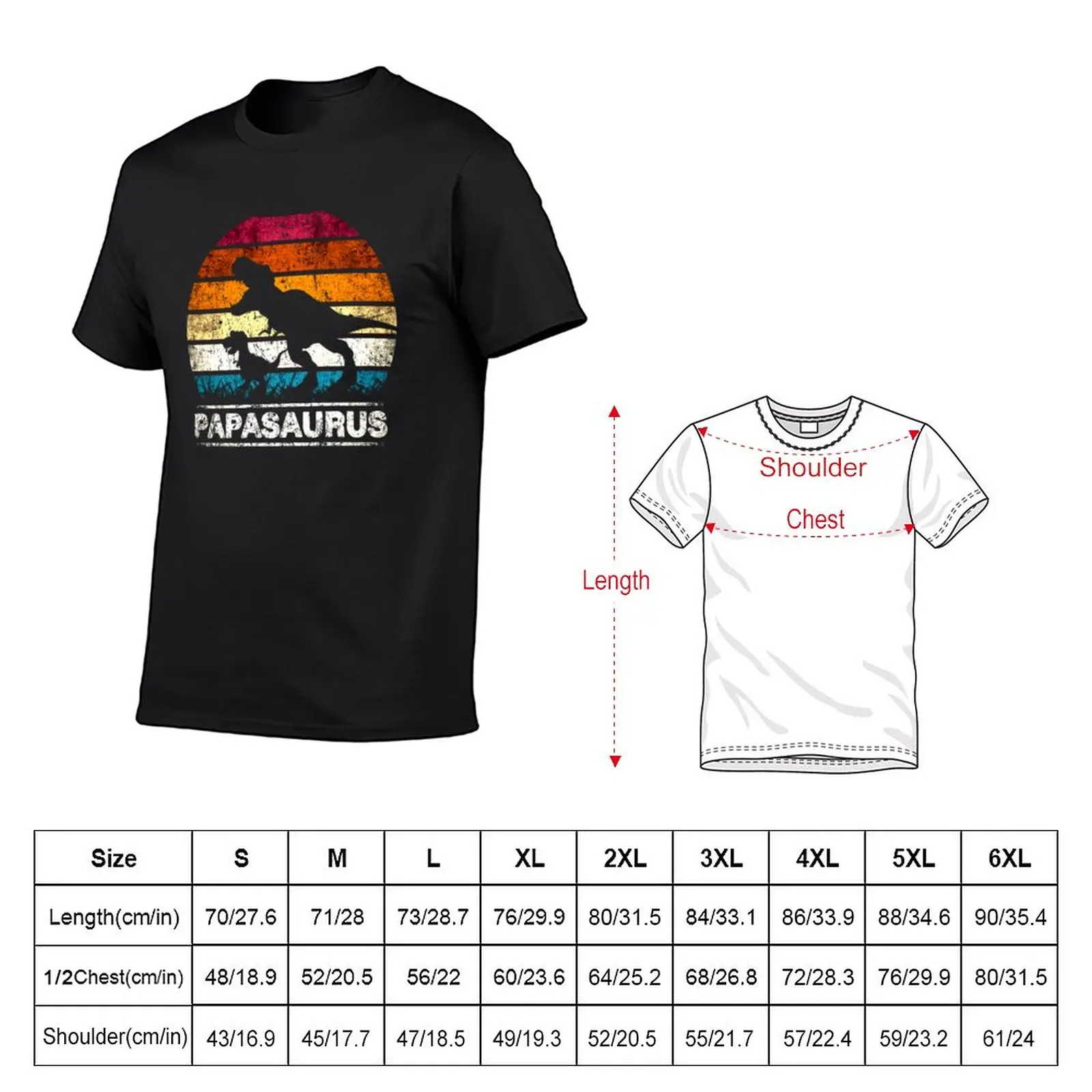 Papasaurus T-Shirt para Homens, Moda Coreana, Camisetas Engraçadas, Roupa Kawaii, Novo